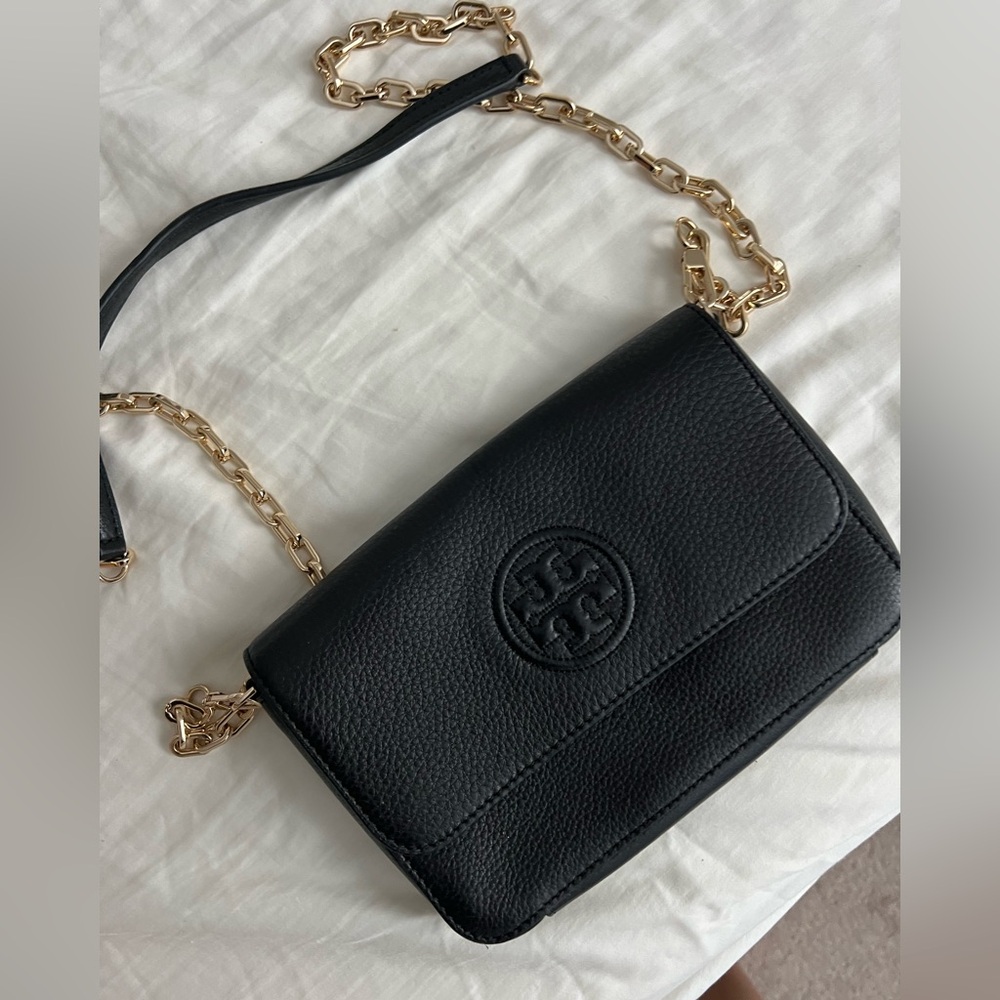 Tory Burch Bombe Mini bag - black leather and gold hardware